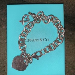 Tiffany & Co silver heart charm bracelet + charm